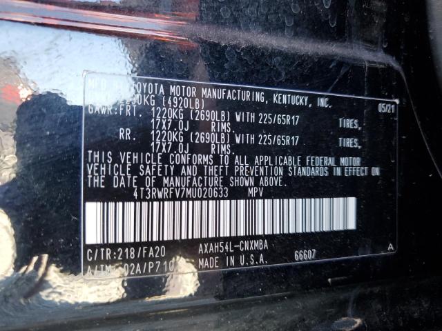 4T3RWRFV7MU020633 Toyota Rav4 Xle