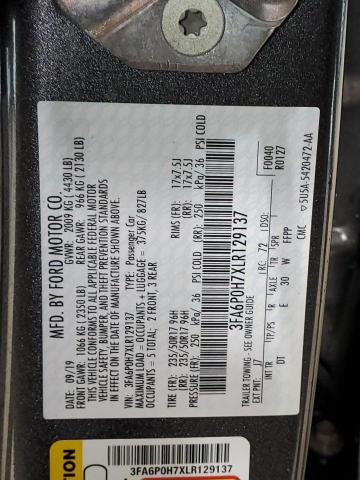 3FA6P0H7XLR129137 Ford Fusion SE 10