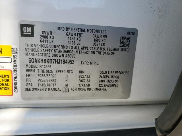 2017 BUICK ENCLAVE - 5GAKRBKD7HJ184953