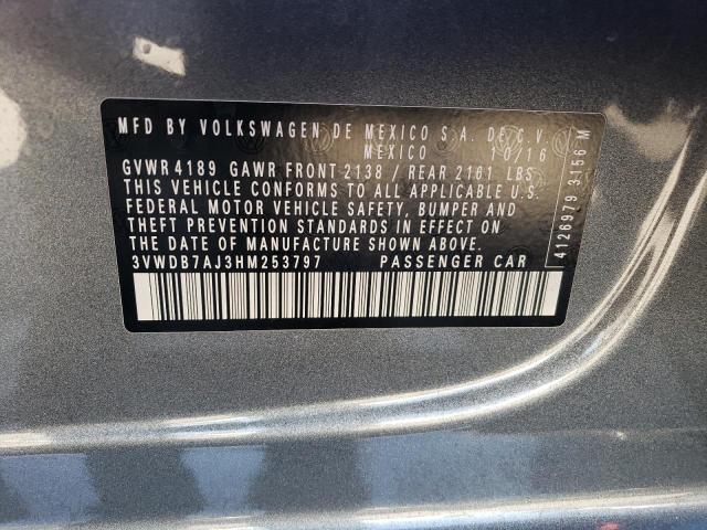 2017 VOLKSWAGEN JETTA SE - 3VWDB7AJ3HM253797