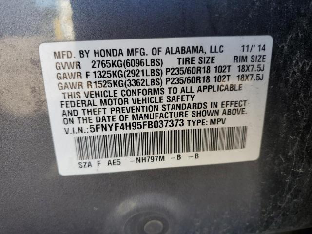 5FNYF4H95FB037373 Honda Pilot Touring