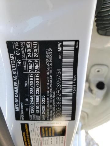 WDCGG8JB2FG395754 Mercedes-Benz Glk 350 4matic