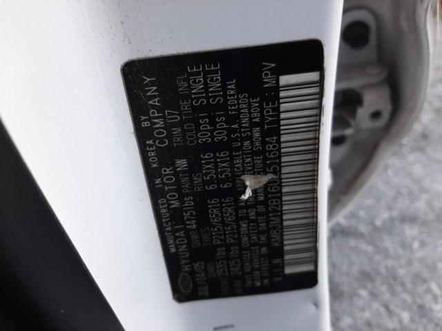 KM8JM12B16U251684 Auction: COPART Lot: 73710703 Location: NV - LAS VEGAS WEST KM8JM12B16U251684 HYUNDAI TUCSON 2006 WHITE Photo 12