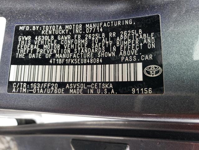 4T1BF1FK5EU848084 | 2014 TOYOTA CAMRY L