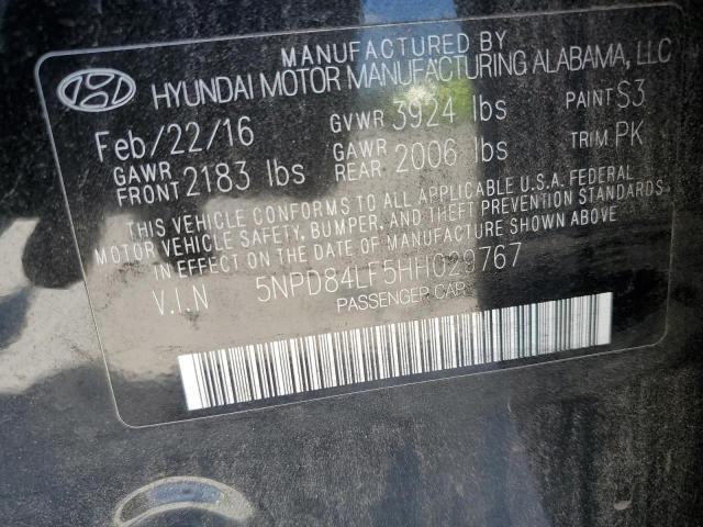 5NPD84LF5HH029767 Hyundai ELANTRA SE