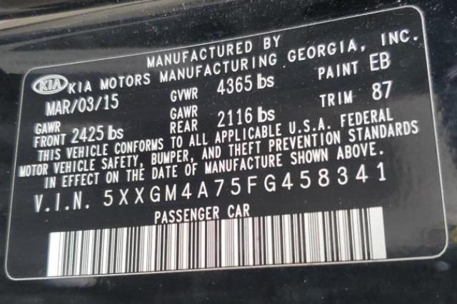5XXGM4A75FG458341 KIA Optima Lx