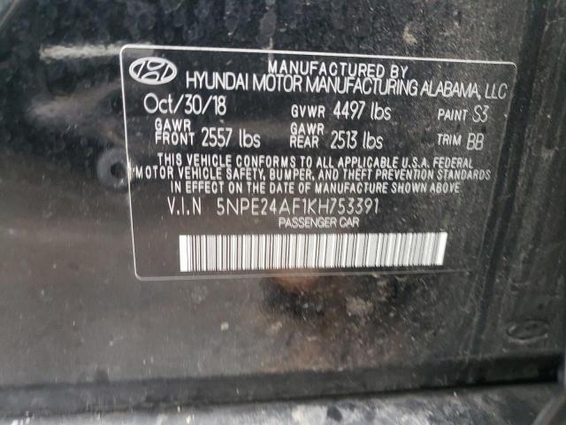 5NPE24AF1KH753391 | 2019 HYUNDAI SONATA SE