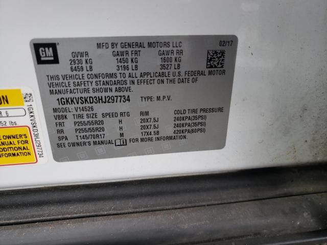 1GKKVSKD3HJ297734 GMC Acadia Limited Slt-2