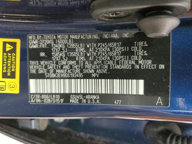 VIN 5TDBK3EH9DS193495 2013 Toyota Highlander, Base no.13