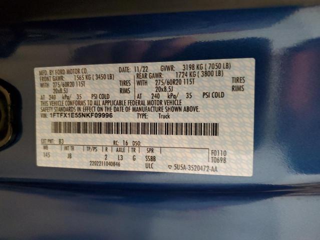1FTFX1E55NKF09996 Ford F150 Super Cab