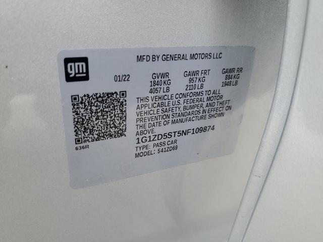 2022 CHEVROLET MALIBU LT - 1G1ZD5ST5NF109874