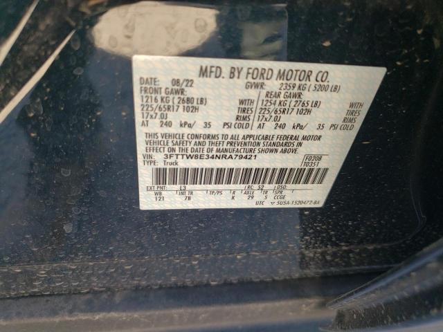3FTTW8E34NRA79421 Ford Maverick Xl