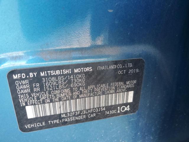  MITSUBISHI MIRAGE 2020 Синій