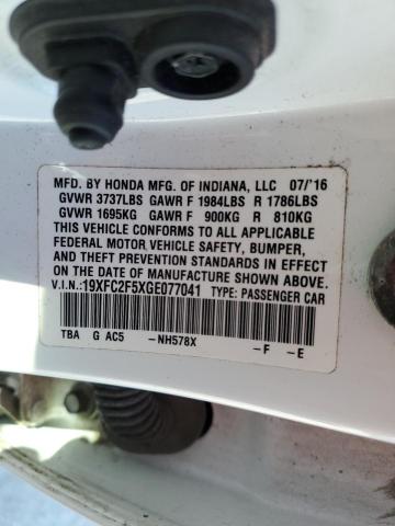 19XFC2F5XGE077041 Honda Civic Lx