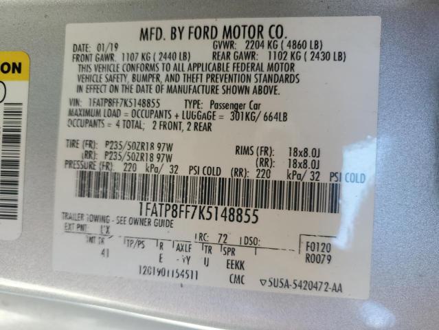 1FATP8FF7K5148855 Ford MUSTANG GT