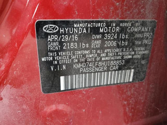 2017 HYUNDAI ELANTRA SE - KMHD74LF8HU188853