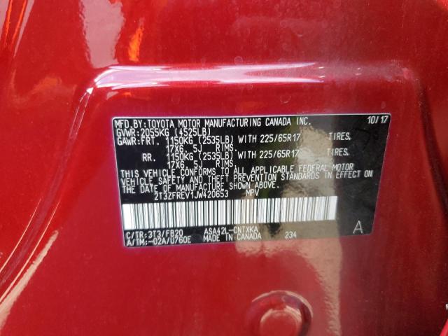 2T3ZFREV1JW420653 Toyota RAV4 LE