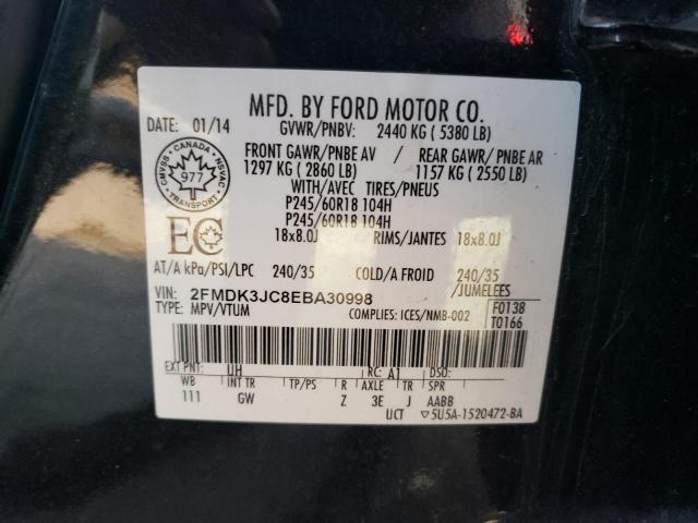 2FMDK3JC8EBA30998 | 2014 FORD EDGE SEL