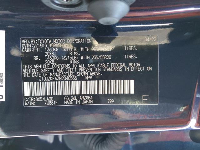 2022 LEXUS RX 350 L L JTJJZKFA3N2040555