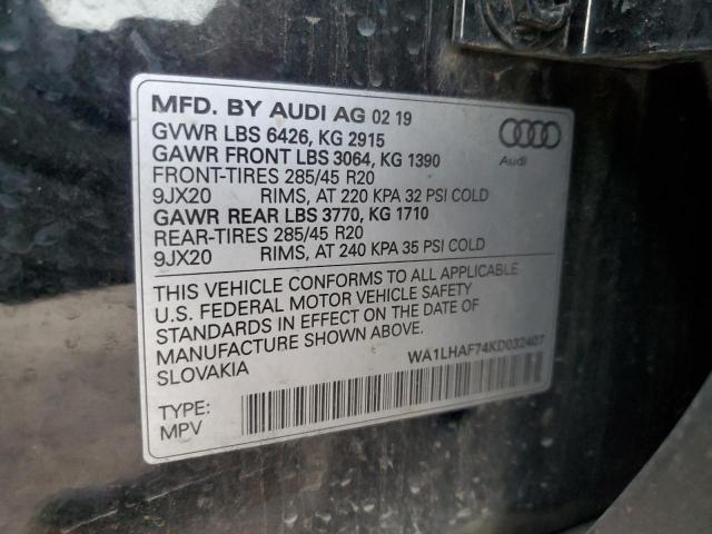 VIN WA1LHAF74KD032407 2019 Audi Q7, Premium Plus no.14