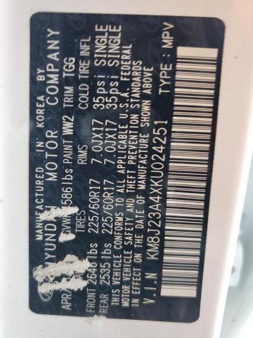 2019 Hyundai Tucson Se VIN: KM8J23A4XKU024251 Lot: 52935574