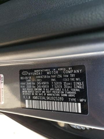 KM8J33AL9KU925289 Hyundai Tucson Limited