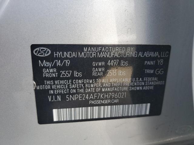 2019 Hyundai Sonata Se VIN: 5NPE24AF7KH796021 Lot: 73566603