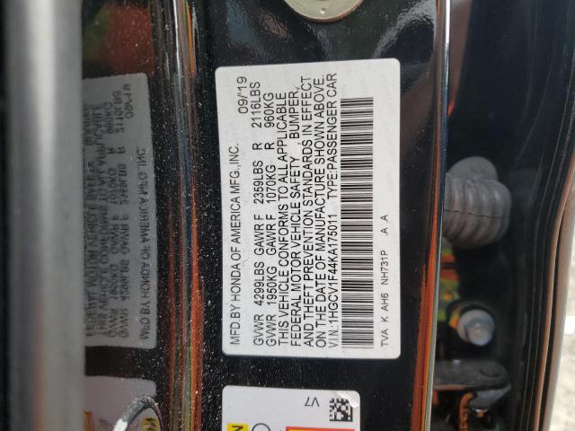 1HGCV1F44KA175011 2019 Honda Accord Ex