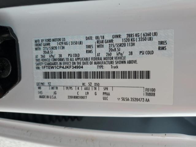 1FTEW1CP4JKF34904 Ford F150 Supercrew