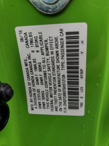 2HGFC4B07GH312104 Honda Civic Lx