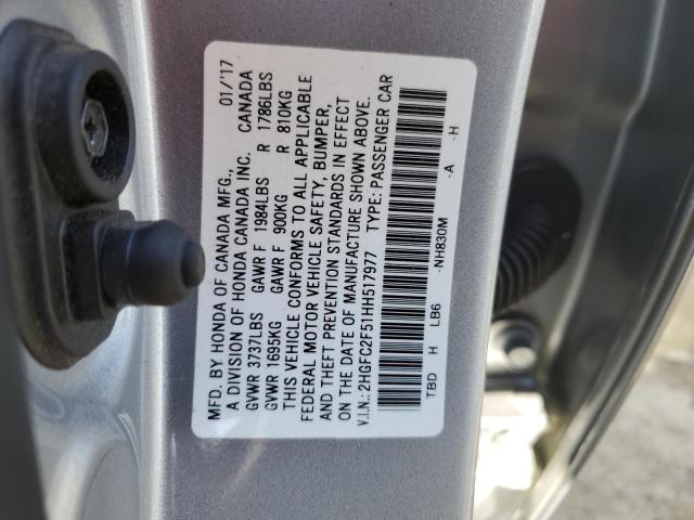 2HGFC2F51HH517977 2017 Honda Civic Lx