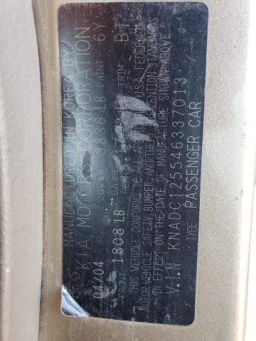 2004 Kia Rio VIN: KNADC125546337013 Lot: 70778373