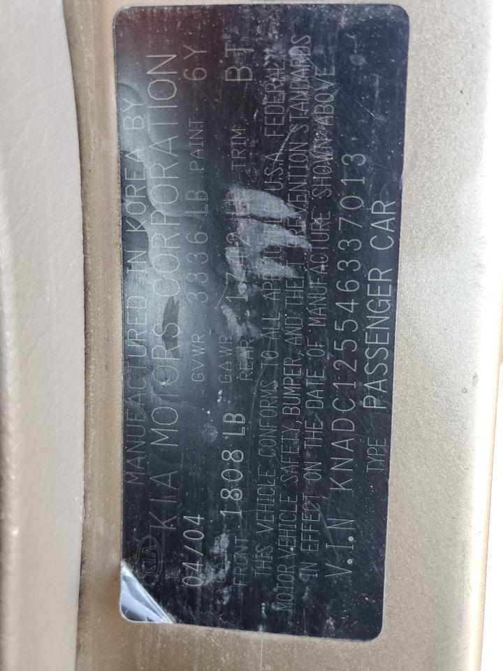 KNADC125546337013 2004 Kia Rio