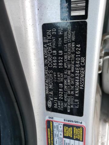 KNADM4A34E6401624 KIA RIO LX
