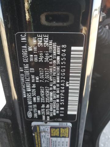 5XYPG4A32GG155048 KIA SORENTO LX
