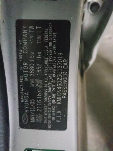 2005 Hyundai Elantra Gls VIN: KMHDN46D25U137019 Lot: 73748993