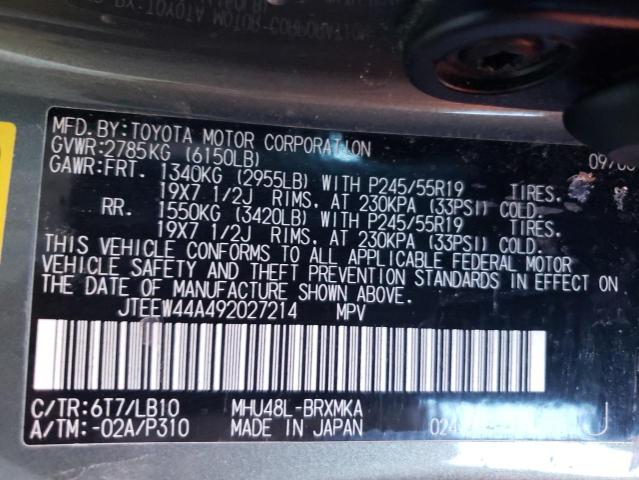 JTEEW44A492027214 2009 Toyota Highlander Hybrid Limited