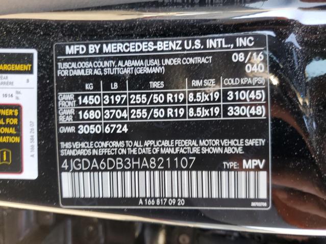 2017 MERCEDES-BENZ GLE 550E 4 4JGDA6DB3HA821107