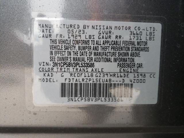 3N1CP5BV3PL533586 | 2023 NISSAN KICKS S