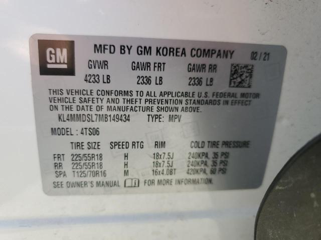 KL4MMDSL7MB149434 Buick Encore Gx Select