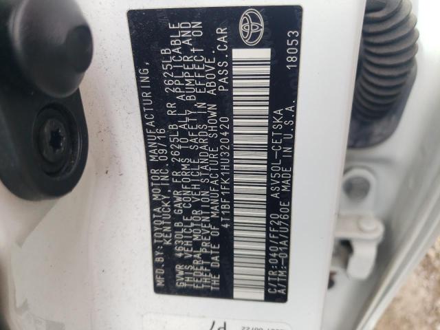 2017 TOYOTA CAMRY LE - 4T1BF1FK1HU320420