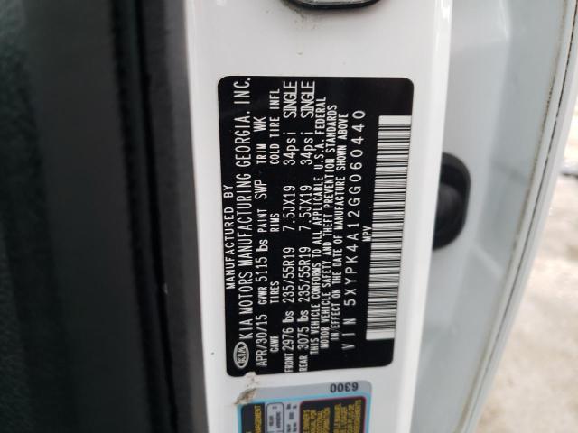 5XYPK4A12GG060440 KIA SORENTO SX