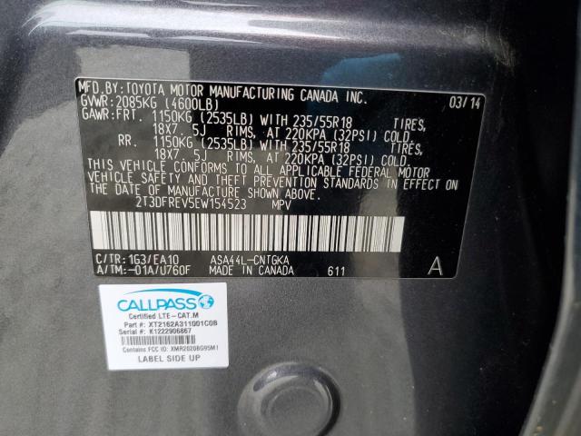 2T3DFREV5EW154523 | 2014 TOYOTA RAV4 LIMIT