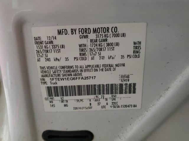 1FTEW1EG6FFA25717 Ford F150 Supercrew
