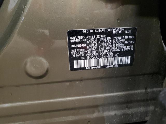 JF2SKAEC4NH408197 Subaru Forester Premium