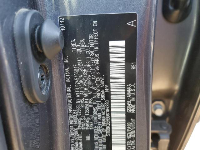 VIN 5TDBK3EH9DS184280 2013 Toyota Highlander, Base no.13