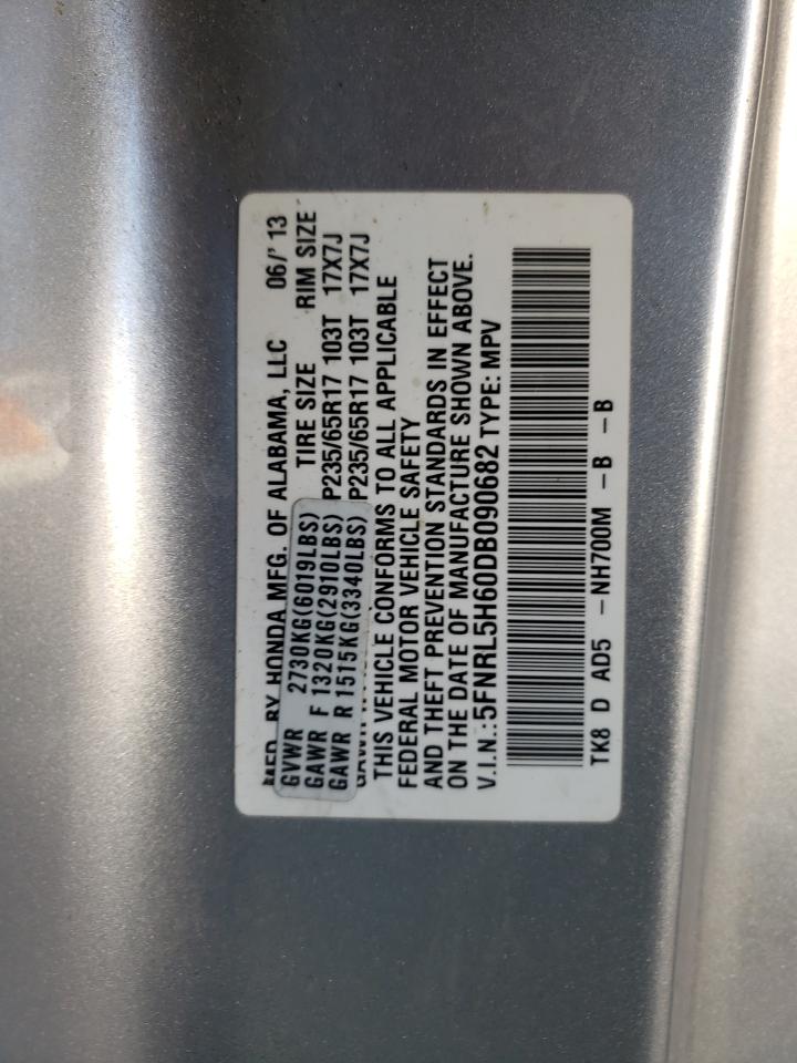 5FNRL5H60DB090682 2013 Honda Odyssey Exl