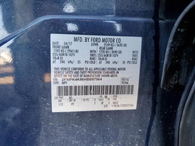 2FMPK4K86HBB87964 2017 FORD EDGE, photo no. 13