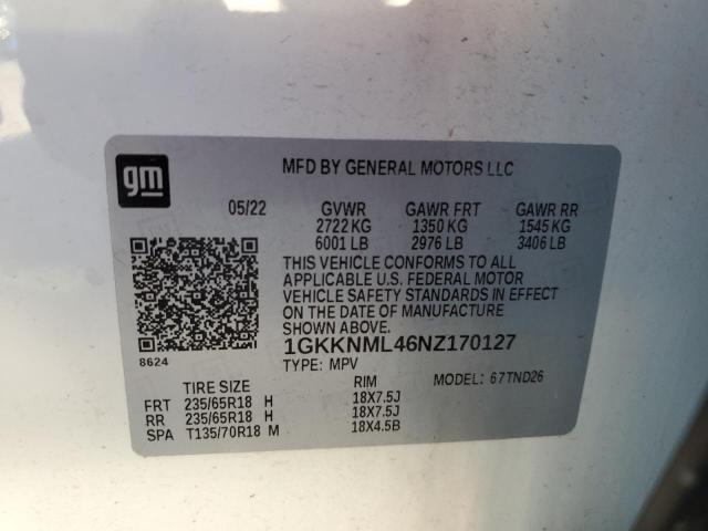  GMC ACADIA 2022 Білий