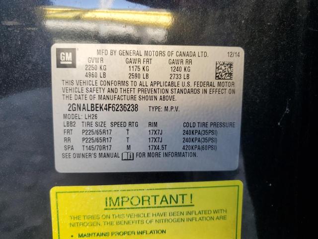 2015 CHEVROLET EQUINOX LT - 2GNALBEK4F6236238